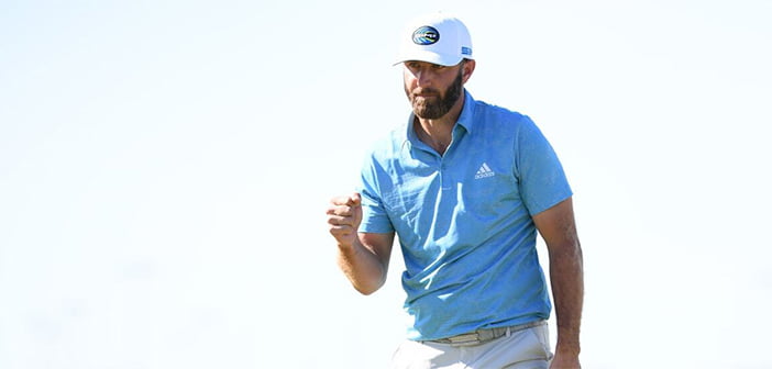 DJ after making the winning putt in Saudi
