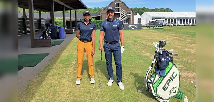 Diksha Dagar with major winner Henrik Stenson