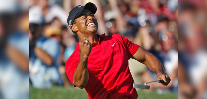 Tiger Woods after winning the 2008 U.S. Open