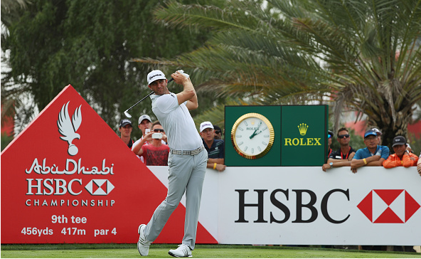 Dustin Johnson at the Abu Dhabi HSBC Championship